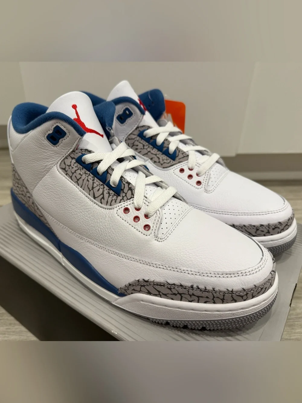 2026 Air Jordan 3 Retro True Blue IF4396-104 White Fire Red True Blue Sz 12 NEW